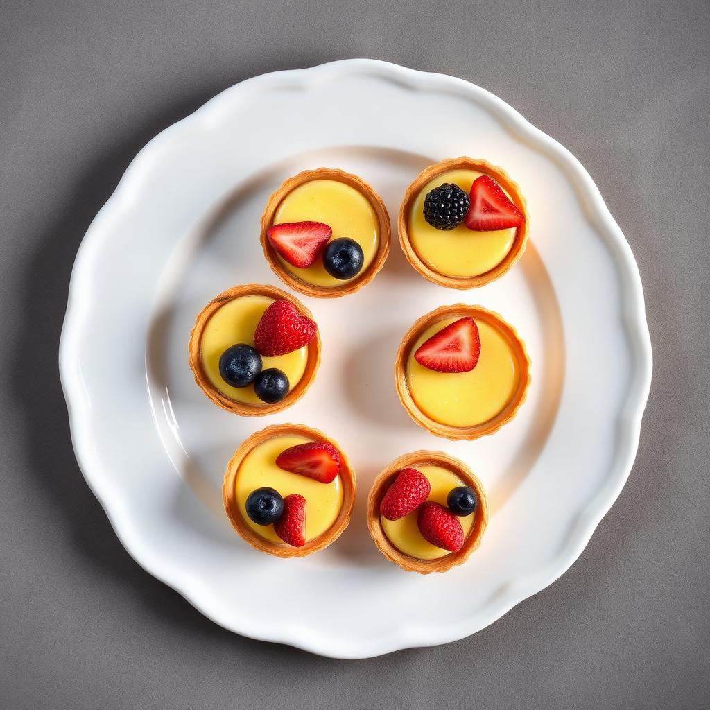 Platter of dairy-free sweet tarts arranged as a gift selection